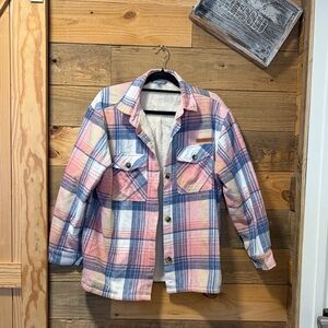 Simply Southern Pink and Blue Plaid Jacket